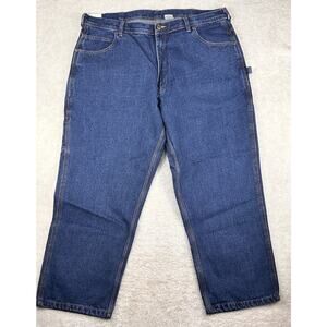 Key Jeans Mens Sz 42x28 Blue Denim Dungaree Relaxed Fit Carpenter New W/ Tags